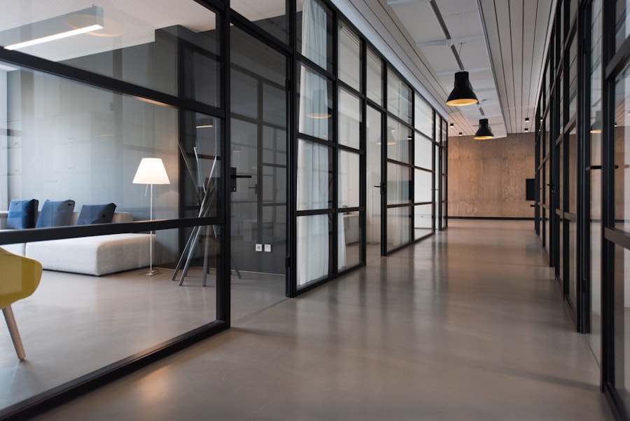 Leasing agent walking a space with a tenant